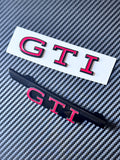 VW Golf 8 GTI Facelift Logo, Emblem Set in Black Edition Black / Grey  Tornado Rot. Original Volkswagen Teile