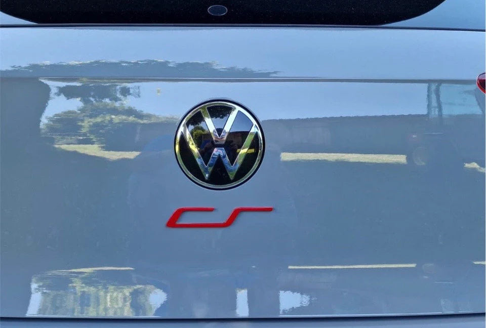 VW Golf GTI CLUBSPORT Emblem Logo, Schriftzug selbstklebend in Tornado Rot