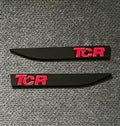 VW Golf GTI TCR Seiten Emblem Links / Rechts für Golf 7 und Facelift Piano Black / Tornado Rot